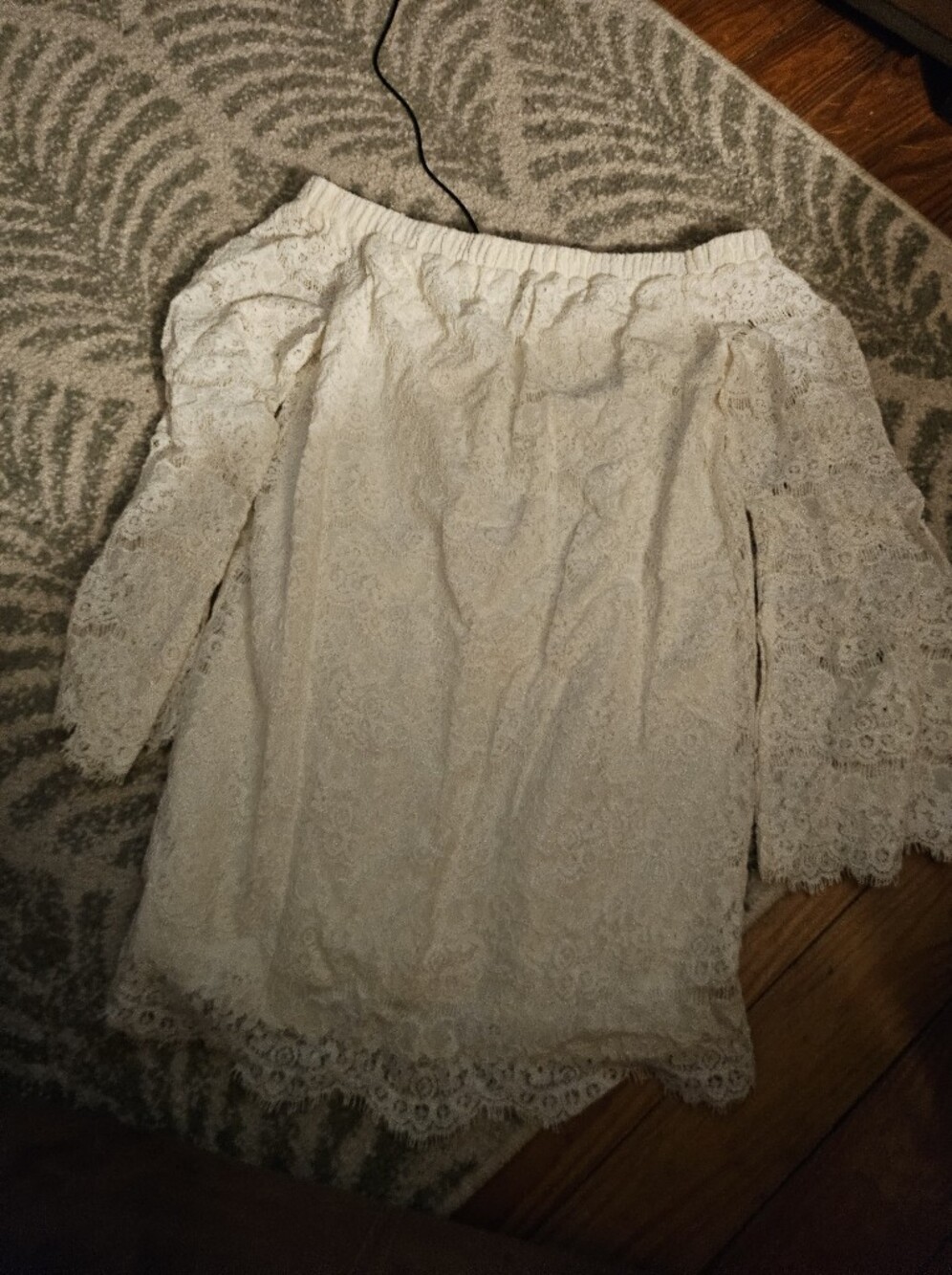 Rue21 Cream Lace Off-Shoulder Mini Dress